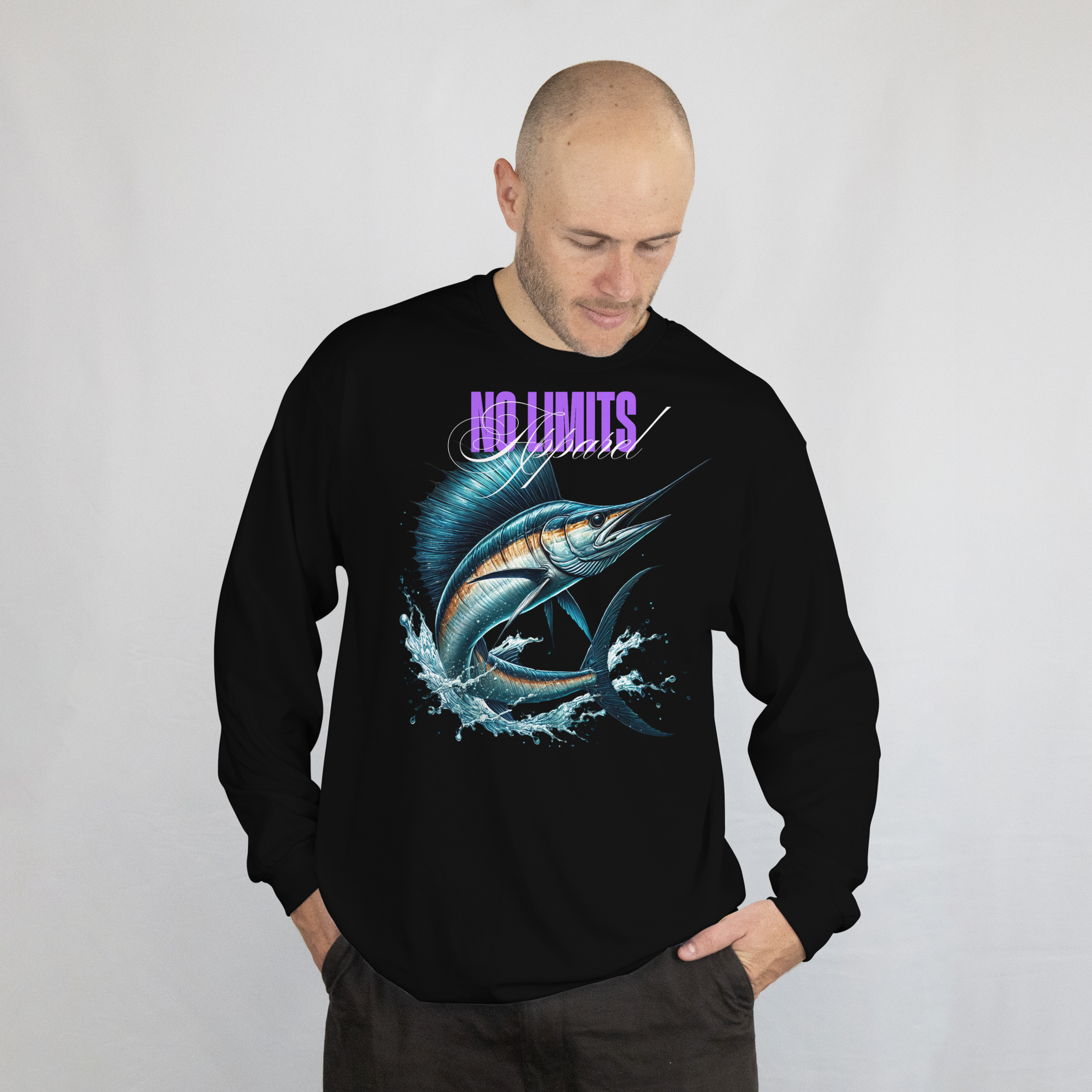 No Limits longsleeve fishing apparel, UPF +50 protection